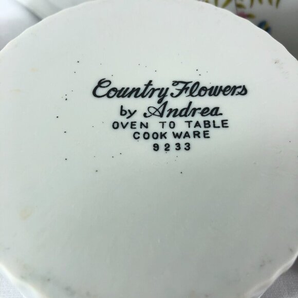 Country Flowers by Andrea Casserole Dish With 4 Serving Dishes - Picture 3 of 8